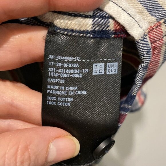 Uniqlo flannel Shirt Plaid Button-Down Shirt Size Medium - Picture 11 of 11